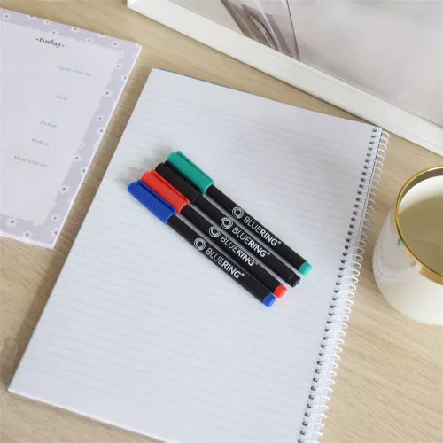 Rostirón, tűfilc alkoholos készlet, 0,4mm, OHP Bluering® S, 4 klf. szín