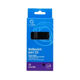   Golyóstoll 0,8mm, nyomógombos műanyag fekete test, Bluering® Z3, írásszín fekete