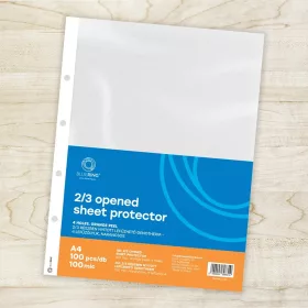   Genotherm lefűzhető, A4, 100 micron narancsos belül 2/3 részben nyitott 4 lyukú Bluering® 100 db/csomag,