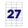 Etikett címke, 70x32mm, 100 lap, 27 címke/lap Bluering®