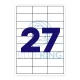 Etikett címke, 70x32mm, 100 lap, 27 címke/lap Bluering®