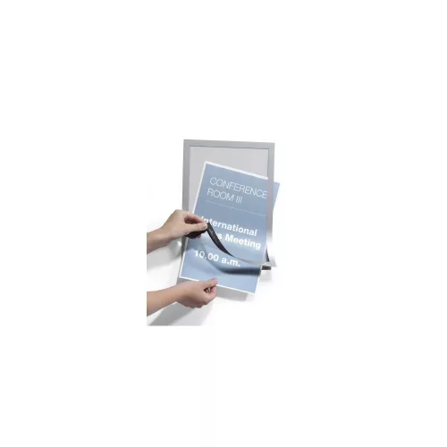 Infókeret A4, XXL csomag, 10 db/doboz, Durable Duraframe® ezüst