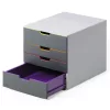 Fiókos irattároló, 4 fiókkal, Durable Varicolor® 4