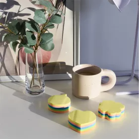   Jegyzettömb öntapadó, szív alakú, 250lap, Bluering® 5 klf. neon szín