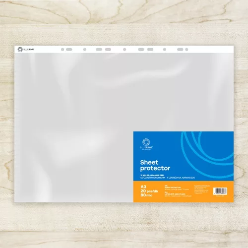 Genotherm lefűzhető, A3, 80 micron álló, narancsos Bluering® 20 db/csomag,