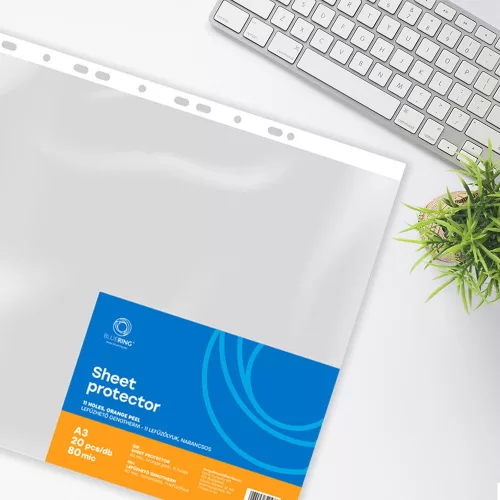 Genotherm lefűzhető, A3, 80 micron álló, narancsos Bluering® 20 db/csomag,