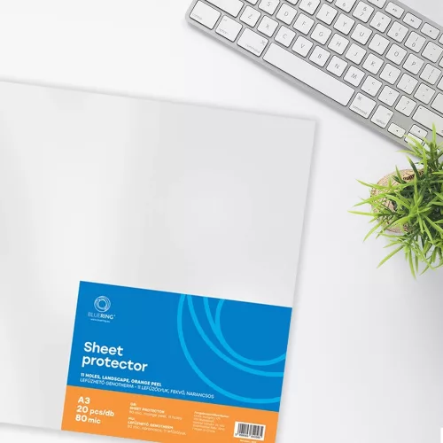 Genotherm lefűzhető, A3, 80 micron fekvő, narancsos Bluering® 20 db/csomag,