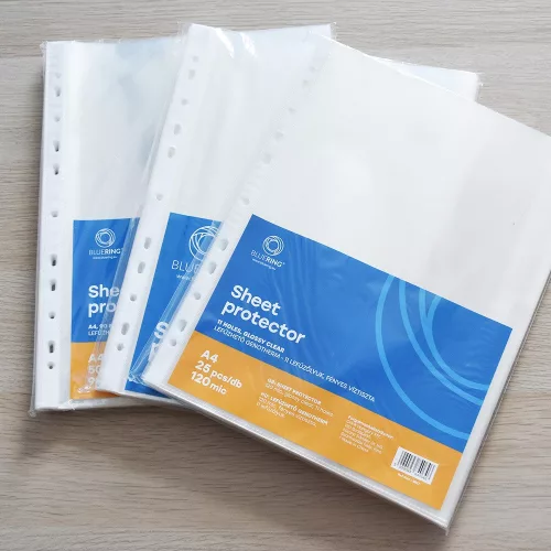 Genotherm lefűzhető, A4, 120 micron víztiszta Bluering® 25 db/csomag,