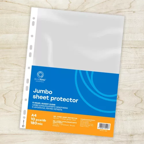 Genotherm lefűzhető, A4, 180 micron jumbo katalógustartó Bluering® 10 db/csomag,