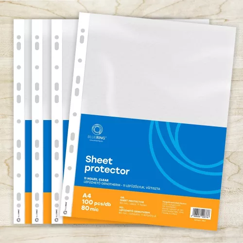 Genotherm lefűzhető, A4, 80 micron víztiszta Bluering® 100 db/csomag,