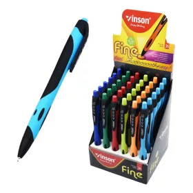   Golyóstoll nyomógombos 1,0mm Vinson Fine 1008 vegyes displ 36 db/display