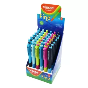   Golyóstoll nyomógombos 0,7mm Vinson 5237 Fine vegyes displ 36 db/display