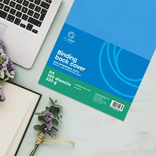 Hátlap, A4, 230 g. bőrhatású 100 db/csomag, kék Bluering®