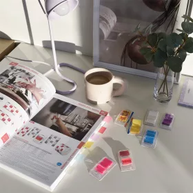 Jelölőcímke 25x45mm, 50lap, műanyag Bluering® pink