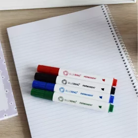   Alkoholos marker készlet, 1-4mm, vágott hegyű, 4-es készlet, Bluering®