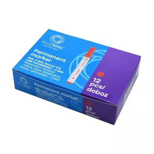 Alkoholos marker 3mm, kerek végű Bluering® piros