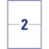 Etikett címke, 199,6 x143,5mm, univerzális visszaszedhető, 2 címke/ív, 25 ív/doboz, Avery fehér