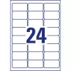 Etikett címke, 63,5 x33,9mm, időjárásálló poliészter, 24 címke/ív, 20 ív/doboz, Avery fehér