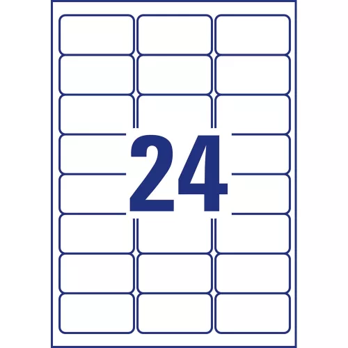 Etikett címke, 63,5 x33,9mm, időjárásálló poliészter, 24 címke/ív, 20 ív/doboz, Avery fehér