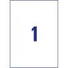 Etikett címke, 210 x297mm, időjárásálló poliészter, 1 címke/ív, 20 ív/doboz, Avery fehér