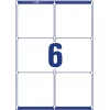 Etikett címke, 99,1 x93,1mm, nagyfedőképességű 6 címke/ív, 100 ív/doboz, Avery fehér