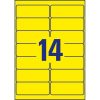 Etikett címke, 99,1 x38,1mm, visszaszedhető, neon 14 címke/ív, 25 ív/doboz, Avery sárga