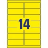 Etikett címke, 99,1 x38,1mm, visszaszedhető, neon 14 címke/ív, 25 ív/doboz, Avery sárga