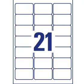   Etikett címke, 63,5 x38,1mm,víztiszta, 21 címke/ív, 25 ív/doboz, Avery átlátszó