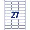 Etikett címke, 63,5 x29,6mm, szuper tapadású 27 címke/ív, 20 ív/doboz, Avery fehér