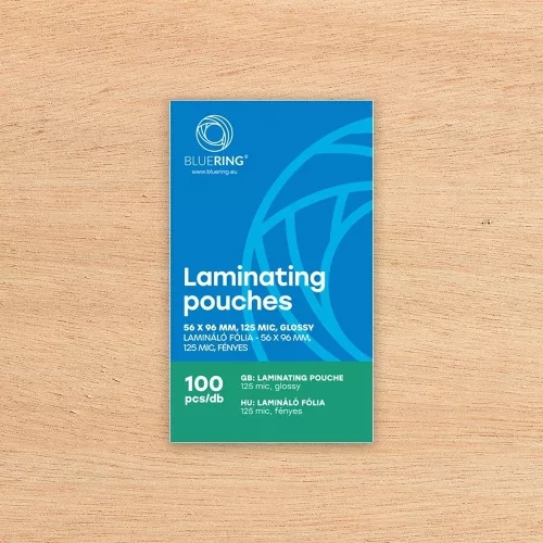 Lamináló fólia 56x96mm, 125 micron 100 db/doboz, Bluering®