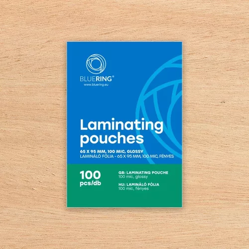 Lamináló fólia 65x95mm, 100 micron 100 db/doboz, Bluering®