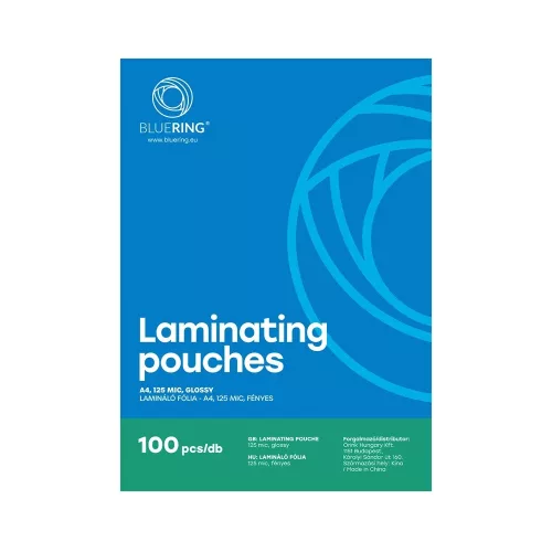 Lamináló fólia A4, 125 micron 100 db/doboz, Bluering®