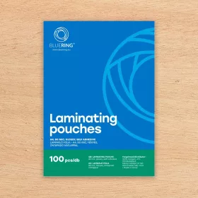   Lamináló fólia A4, 80 micron öntapadó hátlappal 100 db/doboz, Bluering®,