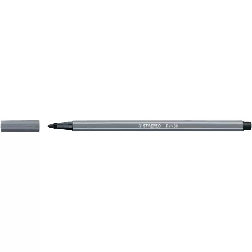 Rostirón, filctoll 1mm, M STABILO Pen 68 sötétszürke