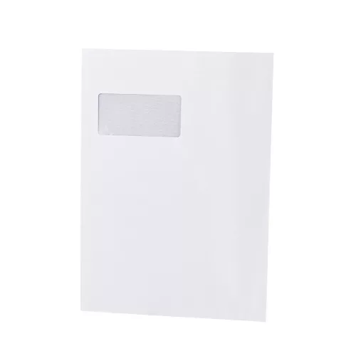 Boríték TC/4 szilikonos bélésnyomott bal ablak 50x100 ablak bal oldalról 20mm felülről 52mm Bluering® fehér