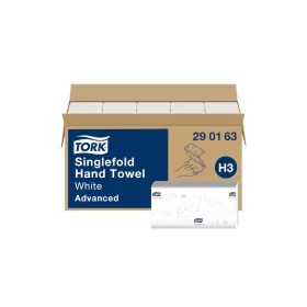   Kéztörlő 2 rétegű V hajtogatott 250 lap/csomag 24,8 x 23 cm 15 csomag/karton Advanced Soft H3 Tork_290163 fehér