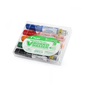   Táblamarker készlet, 2,3mm, kerek hegyű, utántölthető medium V-Board Pilot 5 klf. szín