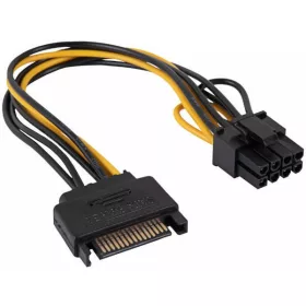 SATA-PCIe 8 pin (6+2) 15 cm átalakító kábel