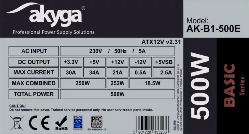 500W tápegység Akyga AK-B1-500E