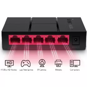 5 portos Gigabit switch Mercusys MS105G 