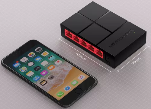 5 portos Gigabit switch Mercusys MS105G 