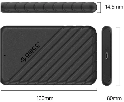 2.5" HDD ház USB 3.0 Orico 25PW1-C3-BK-EP