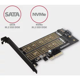 PCIe M.2 NVMe/SATA adapter Axagon