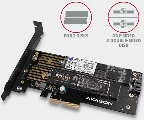 PCIe M.2 NVMe/SATA adapter Axagon