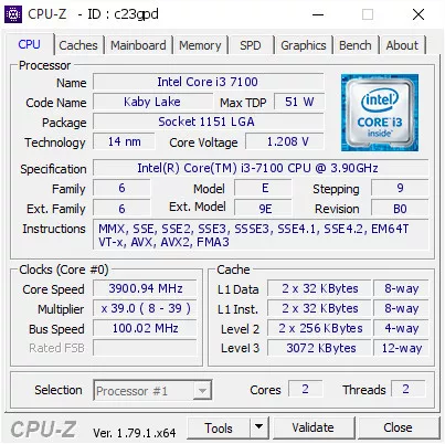 Intel Core i3-7100 processzor