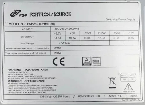 FSP250-60HHN(85) 250W tápegység
