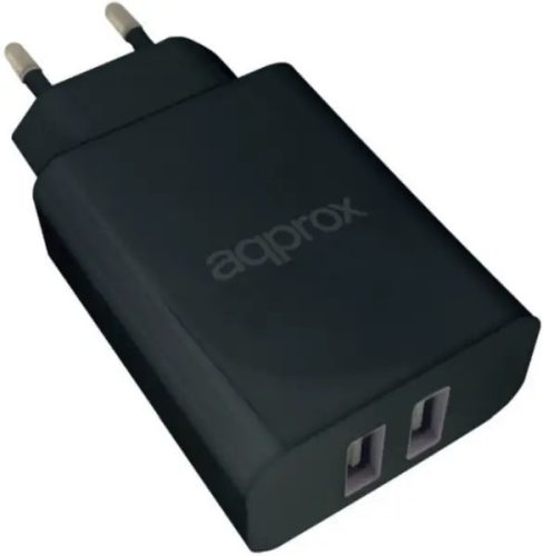 Telefon töltő 2 x USB 5V/2.4A  Approx appUSBWALL24B