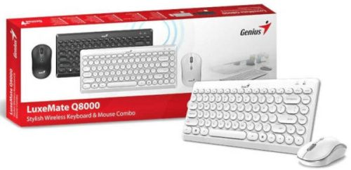 Genius LuxeMate Q8000 vezeték nélküli billentyűzet és egér fehér