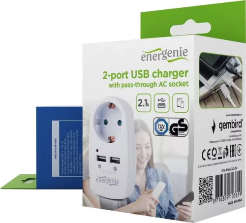 Telefon töltő 2 x USB 5V/2A Gembird 