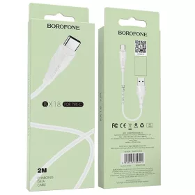 USB Type-C / USB-A 2.0 m kábel Borofone BX18 fehér